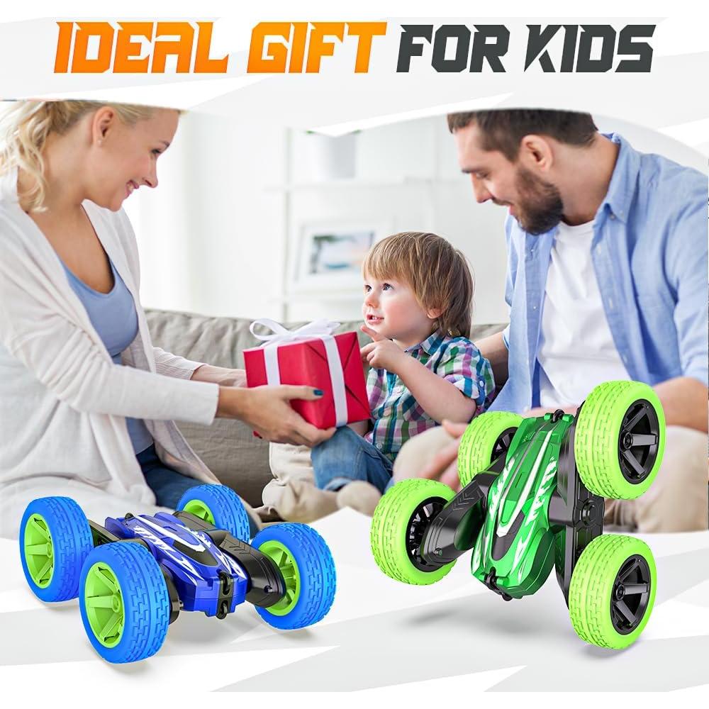 BEZGAR Remote Control Car - Upgraded Dual-Motor Type-C Direct Charge RC Cars for Kids, 2.4Ghz Double-Sided Driving 360° Flips Rotating All Terrain RC Stunt Car, Toys Birthday Gifts for Boys & Girls