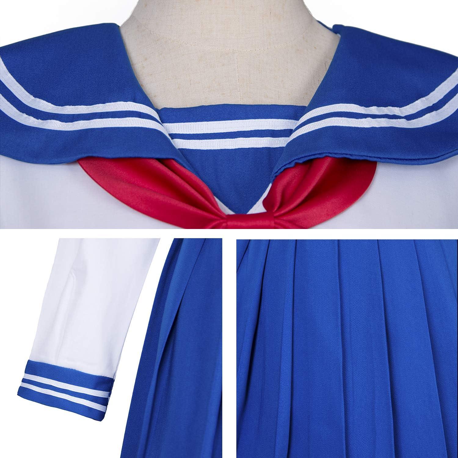 Uniforme Escolar Japonés Chicas Marinero Azul Plisado 5 Piezas