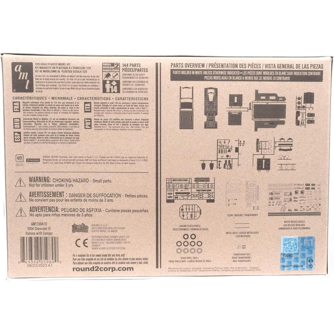 Modelo a Escala AMT 1965 Chevy El Camino 1:25 con Camper