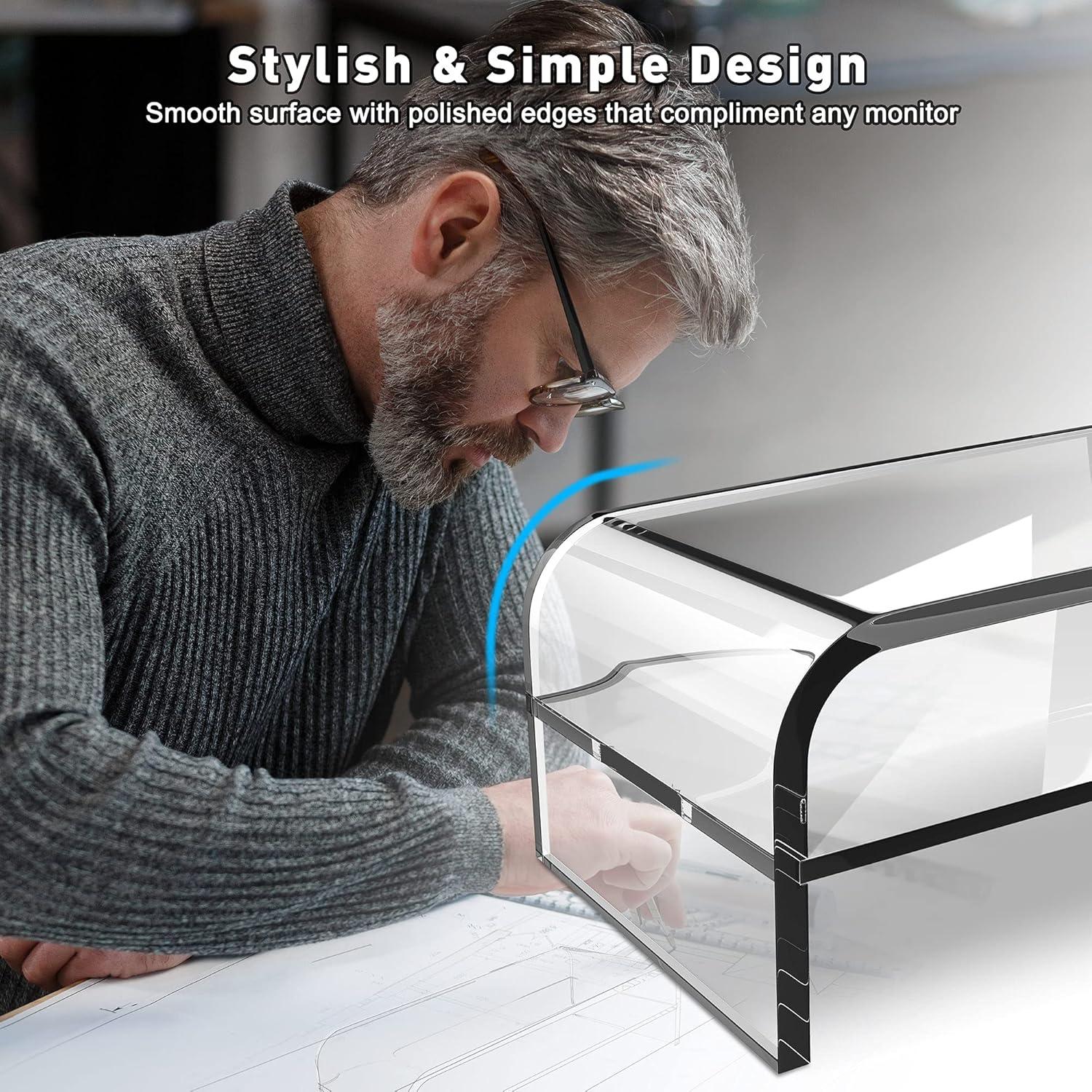 Soporte de Monitor Acrílico AboveTEK 2 Niveles 58.6x24.4cm