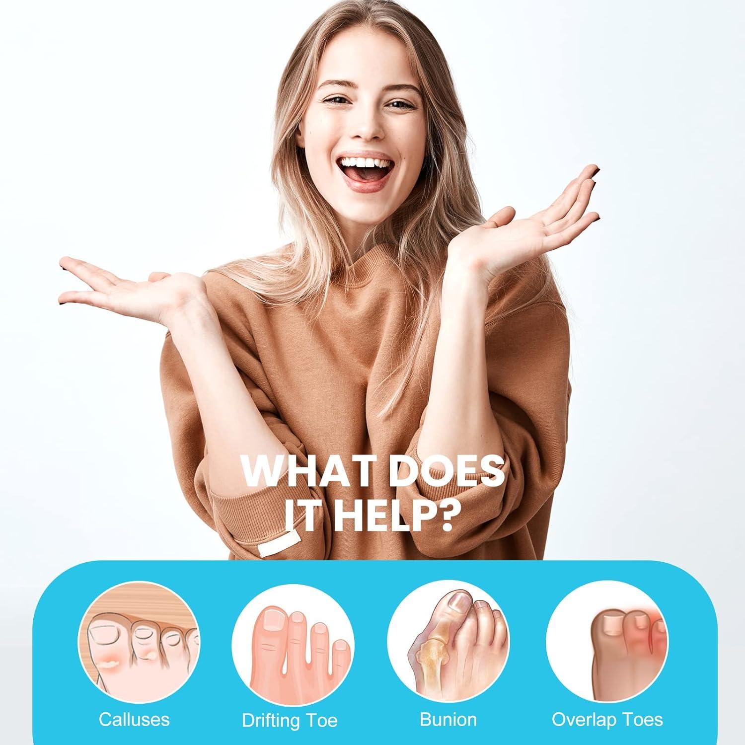 Separadores de dedos juanetes Promifun, gel, 10 piezas, azul