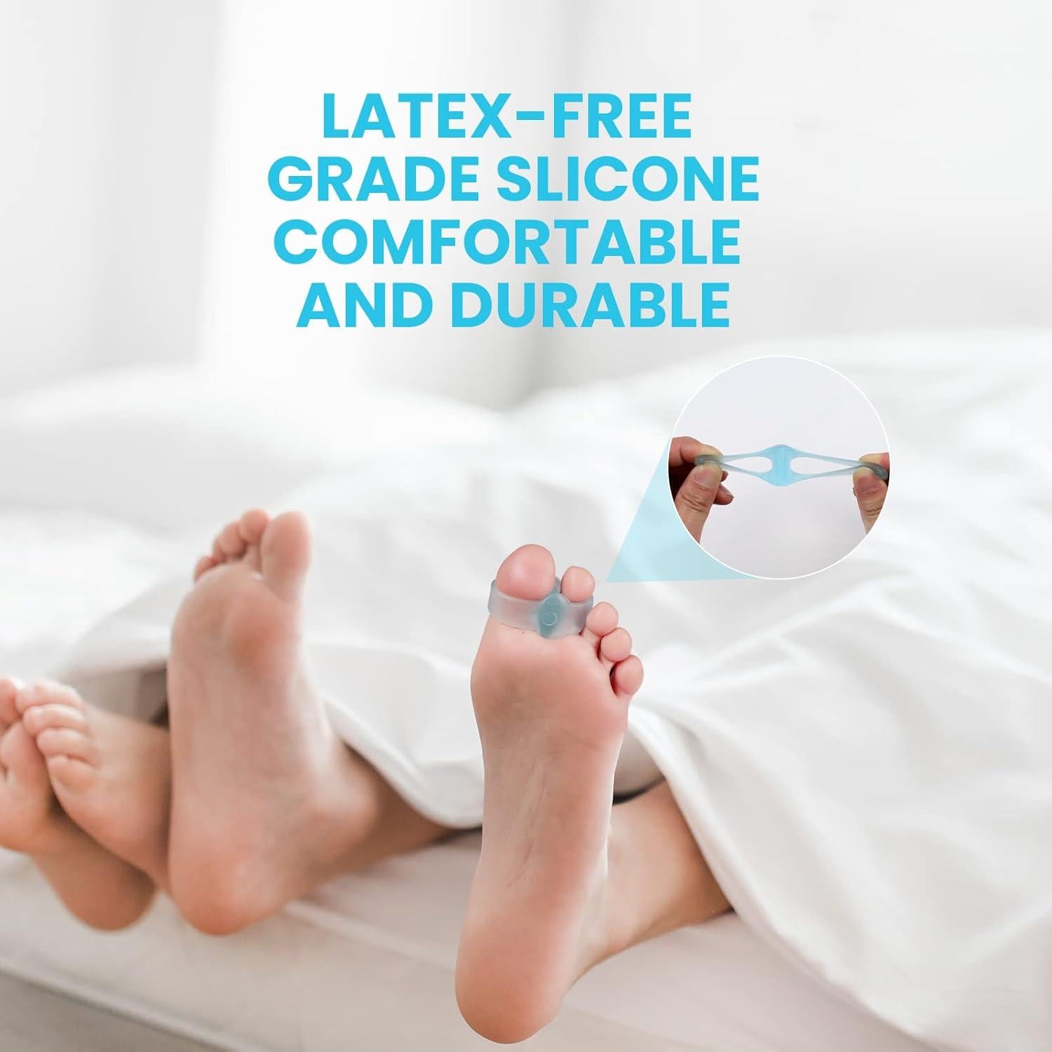 Separadores de dedos juanetes Promifun, gel, 10 piezas, azul