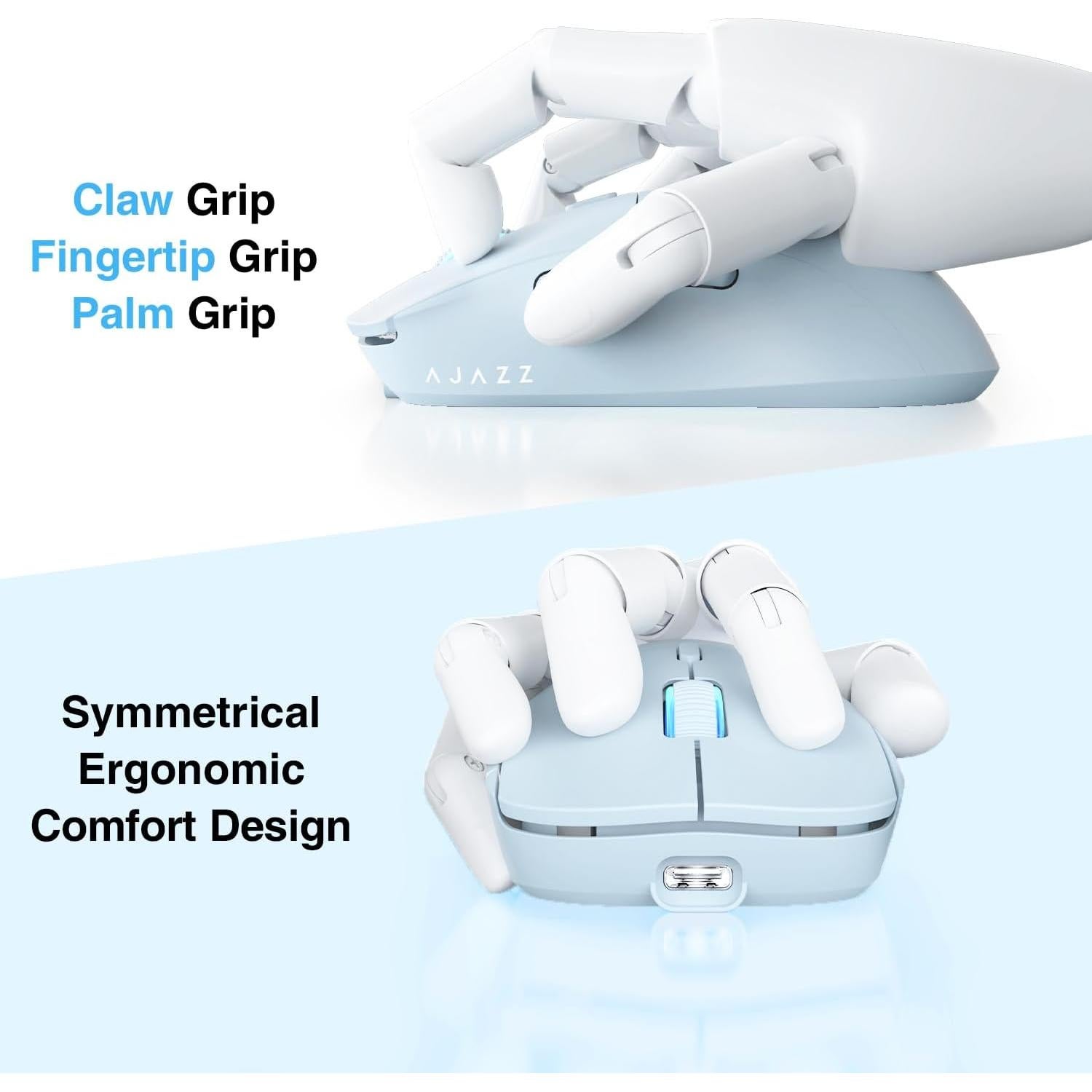 Ratón Gaming Inalámbrico Attack Shark AJ199, 60g, 26000 DPI