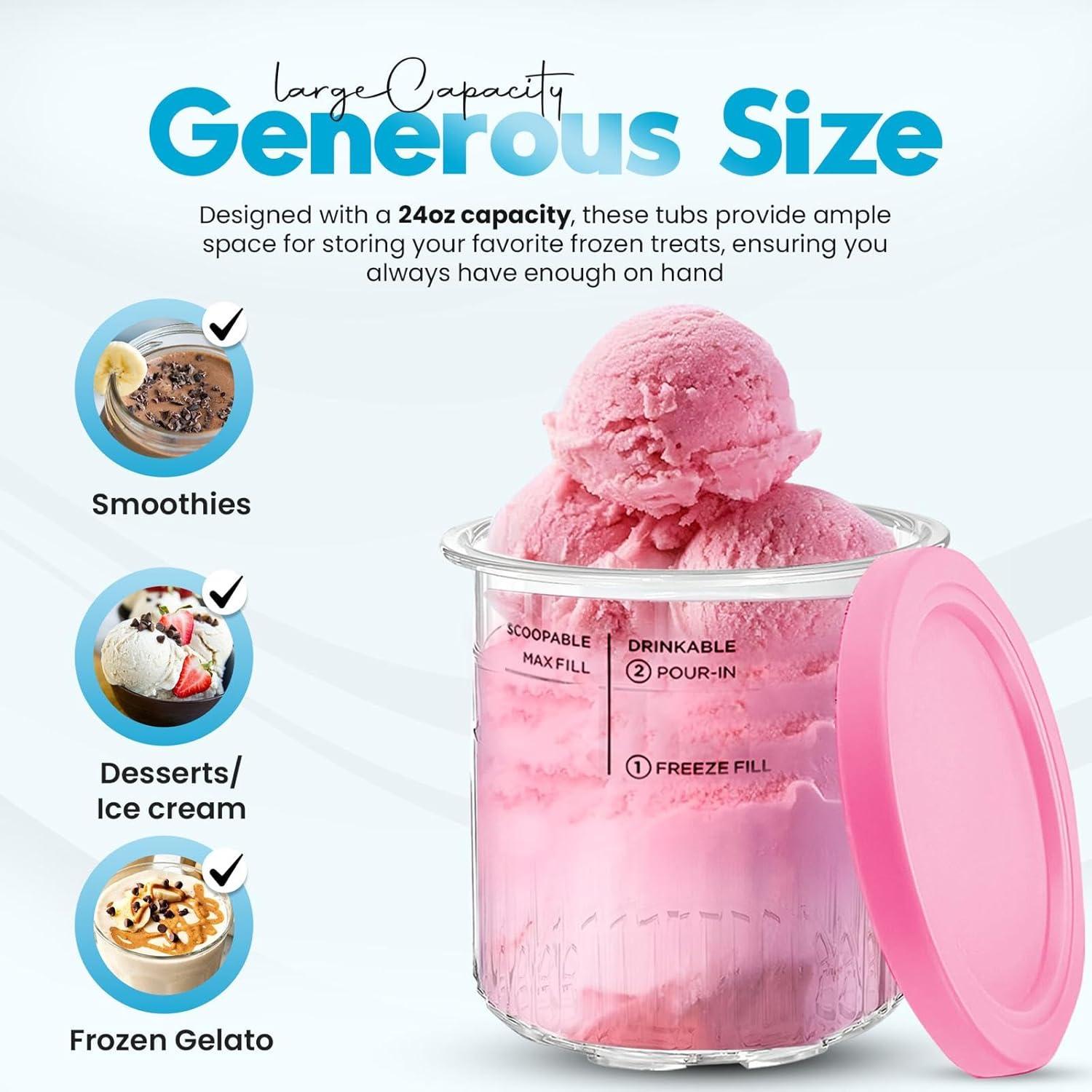 Contenedores de Helado Ninja Creami Deluxe 24oz - 4 Pack