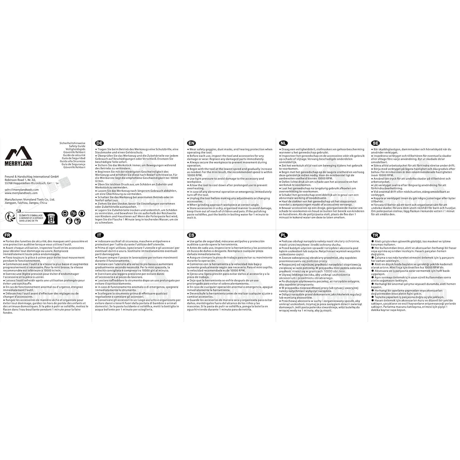 Juego de Cepillos de Acero Merryland RMTA072C1 - 72 Piezas