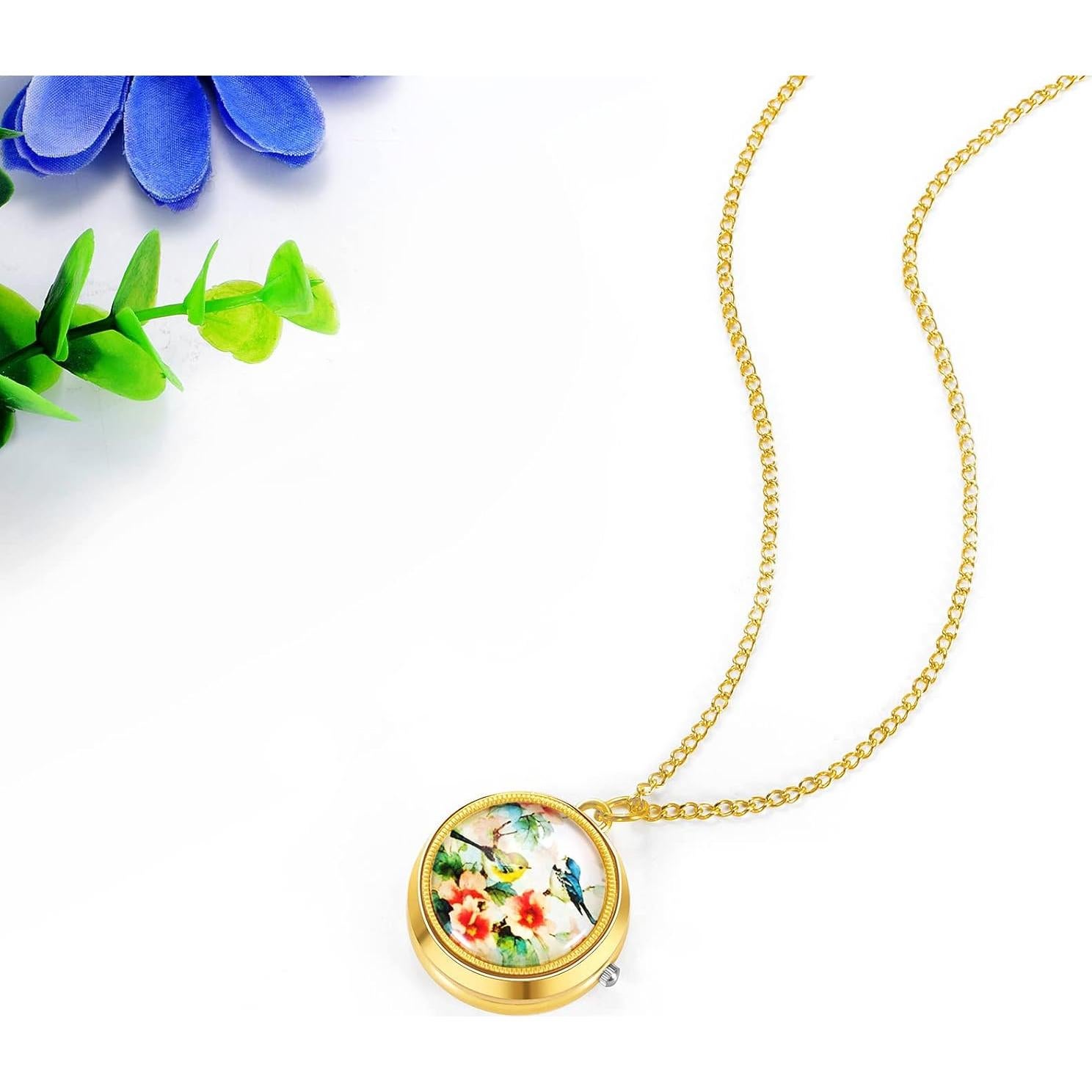 Reloj de bolsillo JewelryWe JW306P - Cuarzo dorado vintage