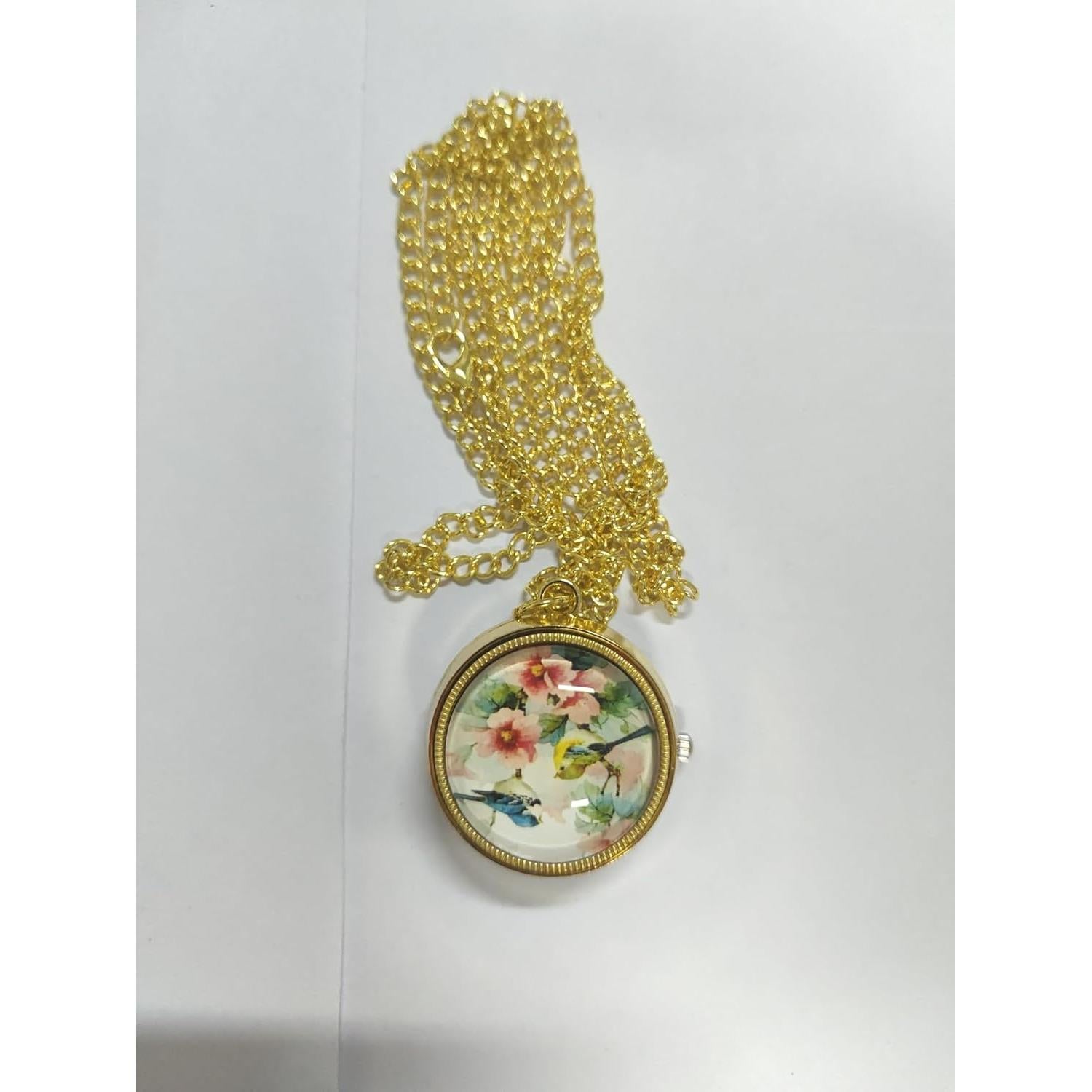 Reloj de bolsillo JewelryWe JW306P - Cuarzo dorado vintage