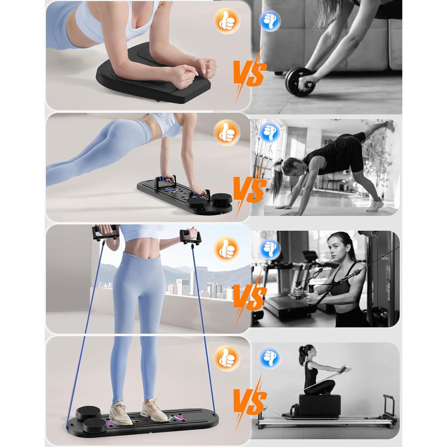 Tabla de Pilates AddWin Plegable 15-en-1 para Ejercicio en Casa
