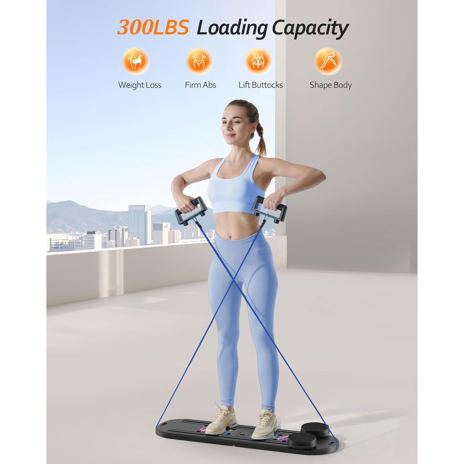 Tabla de Pilates AddWin Plegable 15-en-1 para Ejercicio en Casa