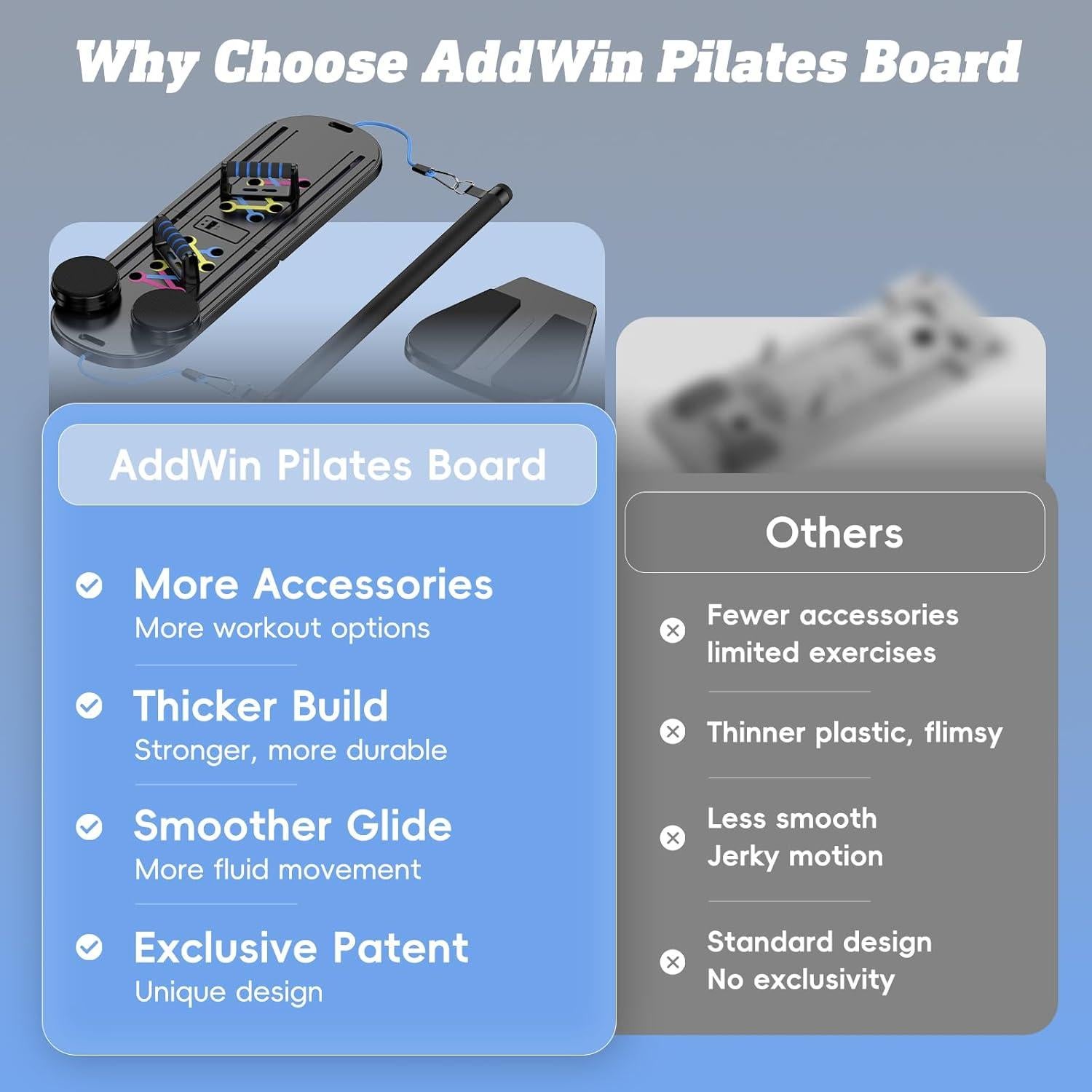 Tabla de Pilates AddWin Plegable 15-en-1 para Ejercicio en Casa