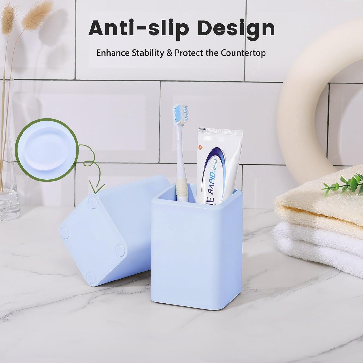 Soporte para Cepillos de Dientes Luxspire 2 PCS Diatomita Azul