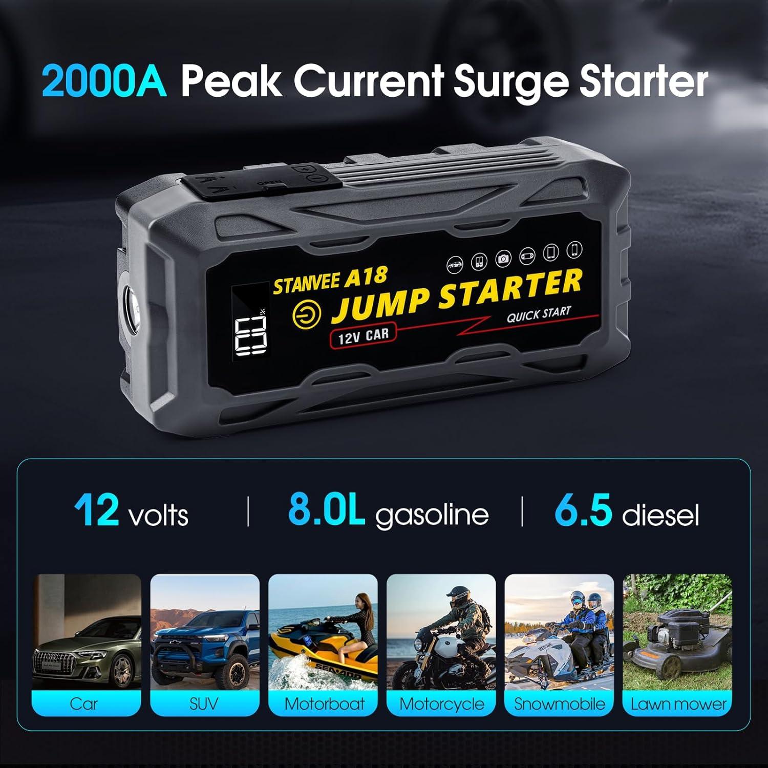 Arrancador de Emergencia STANVEE A18 2000A 12V Portátil