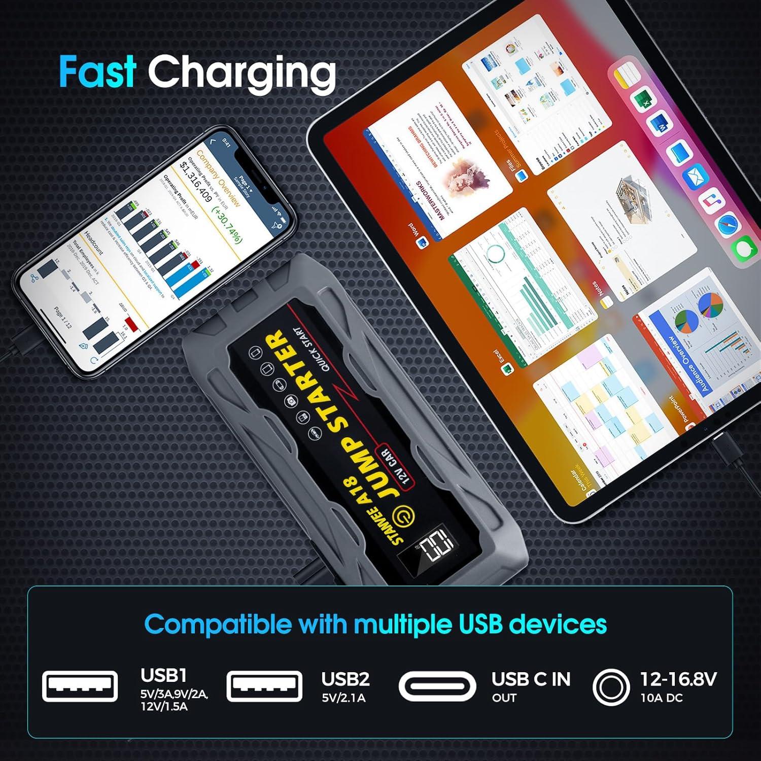 Arrancador de Emergencia STANVEE A18 2000A 12V Portátil