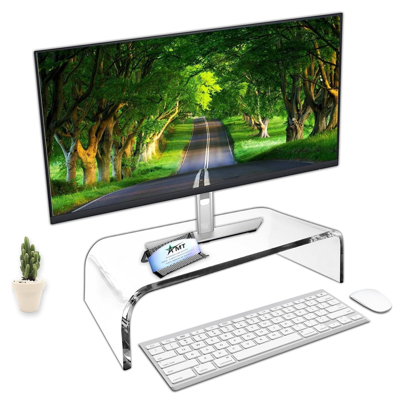 Soporte para Monitor Acrílico AMT 40.6x19.1 cm 22.68 kg