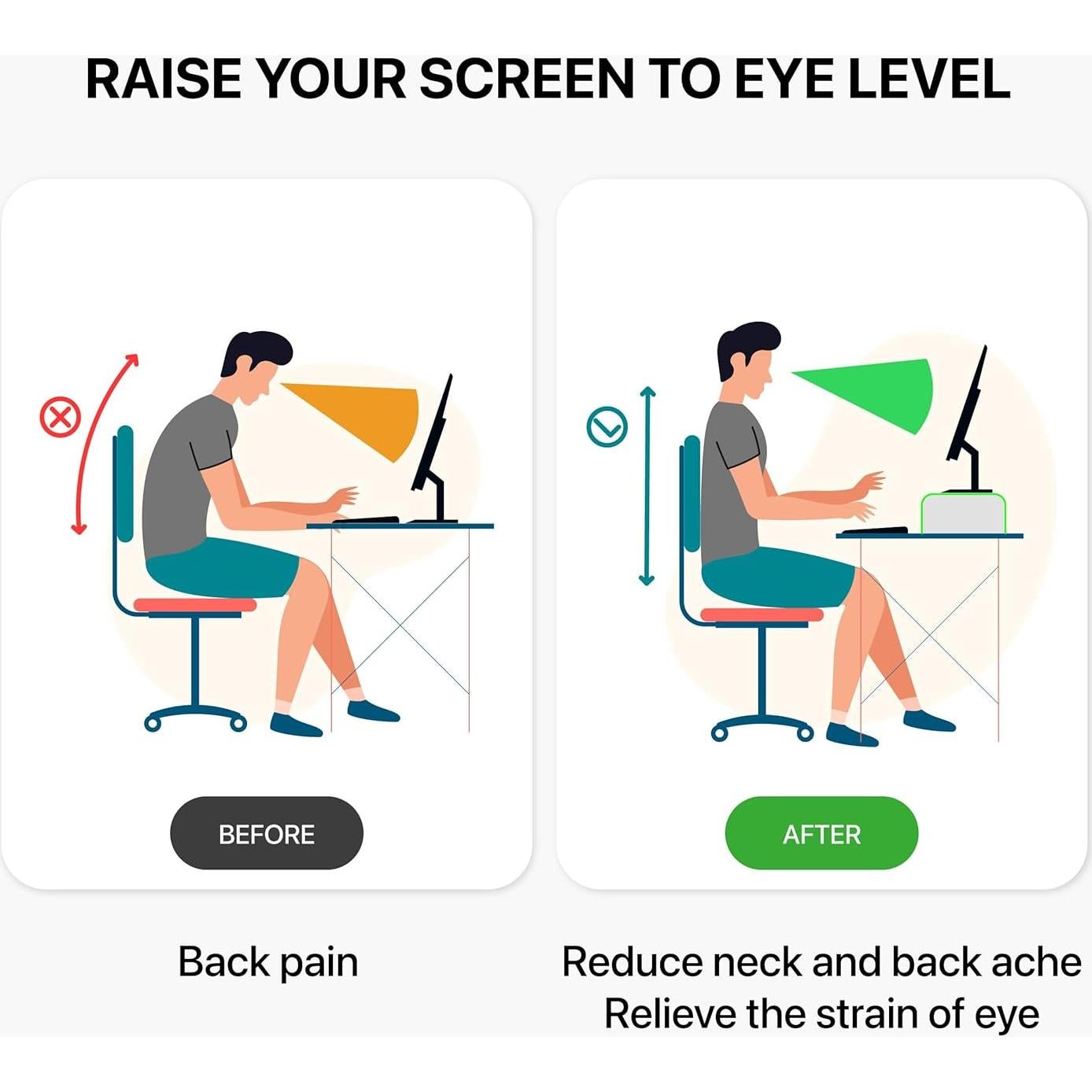 Soporte para Monitor Acrílico AMT 40.6x19.1 cm 22.68 kg