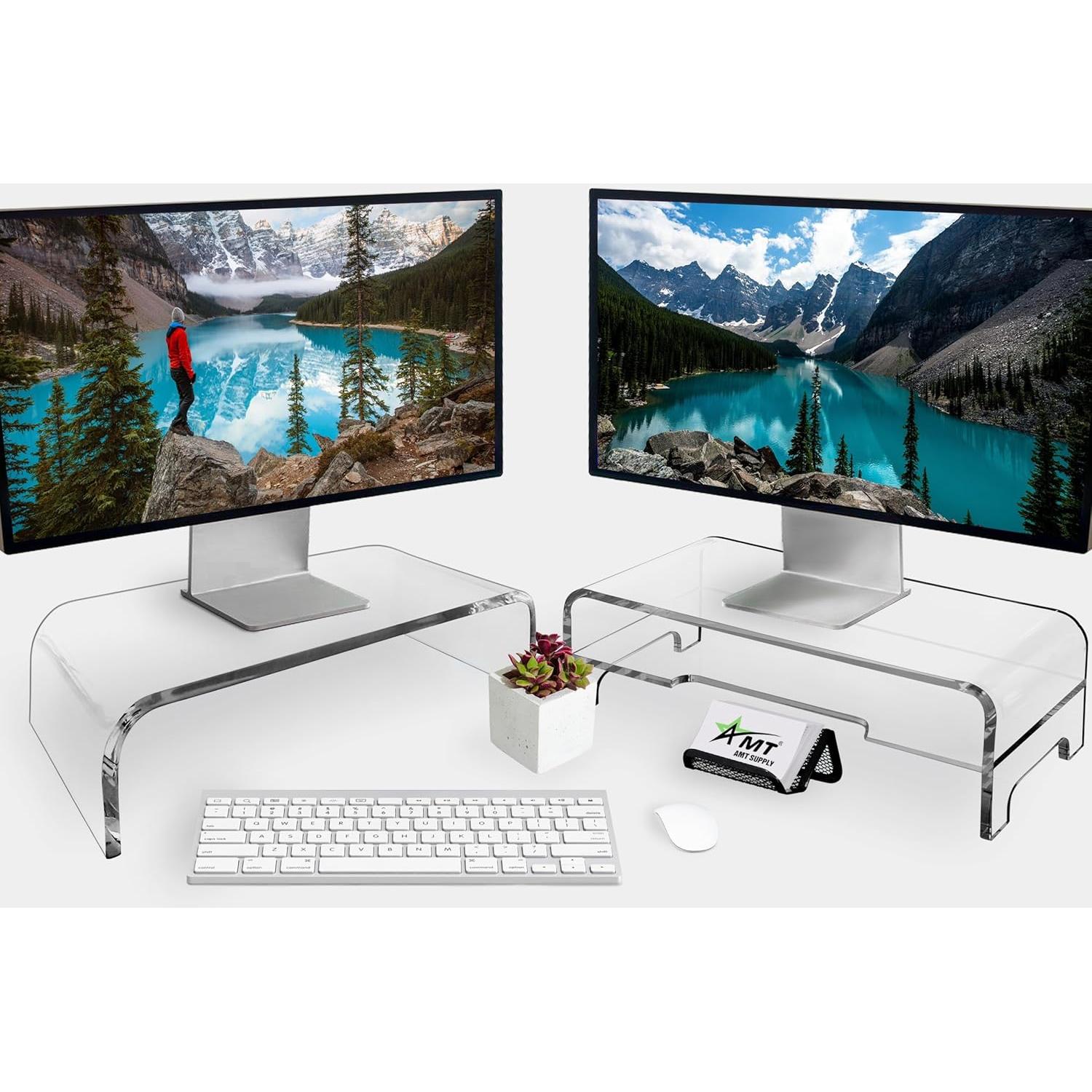 Soporte para Monitor Acrílico AMT 40.6x19.1 cm 22.68 kg