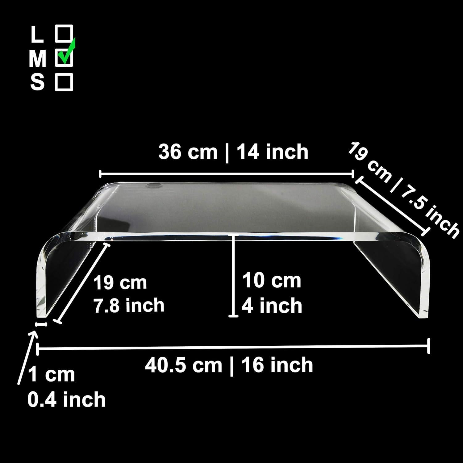 Soporte para Monitor Acrílico AMT 40.6x19.1 cm 22.68 kg