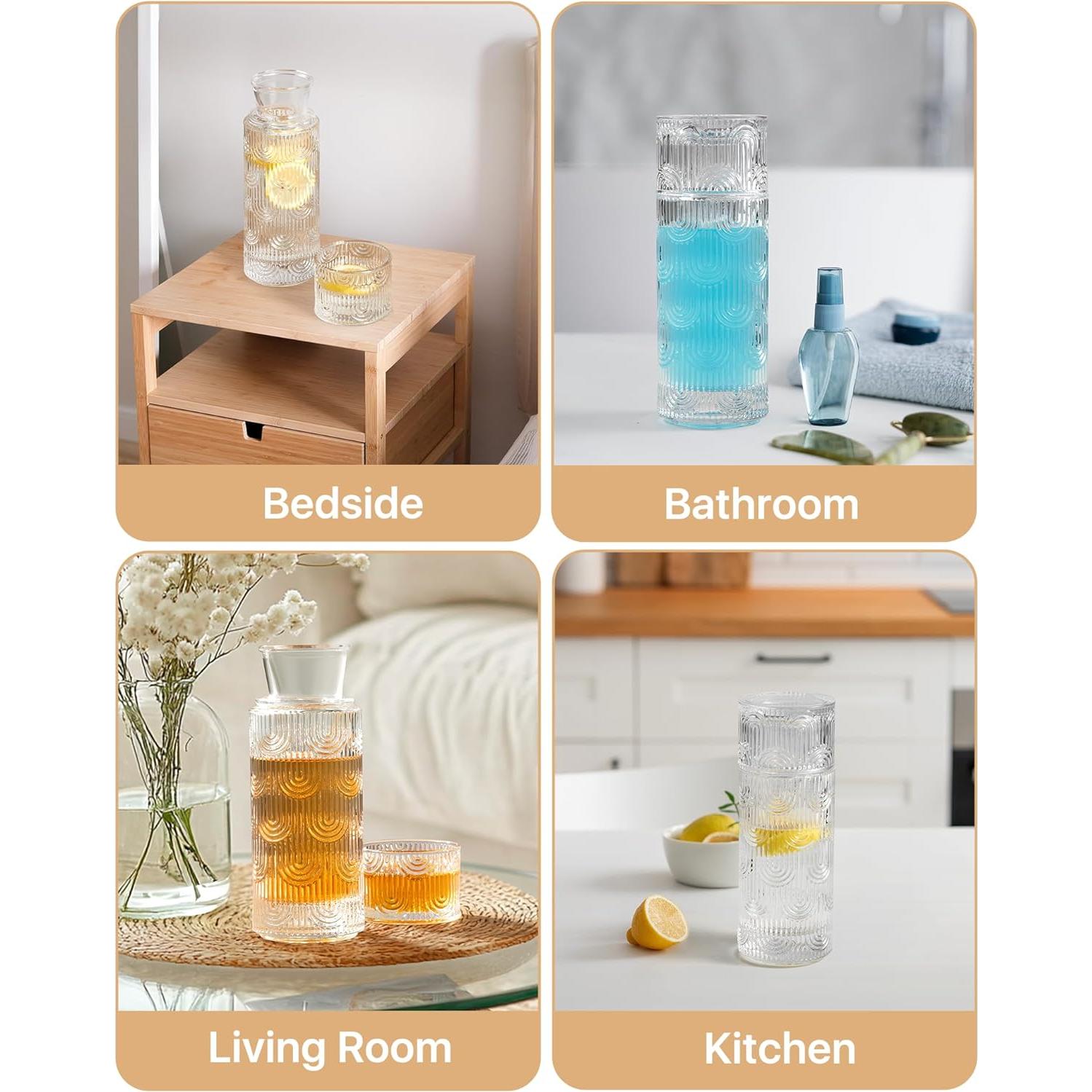 Juego de Jarra de Vidrio 0.77L y Vaso 0.18L DmmyAlzx