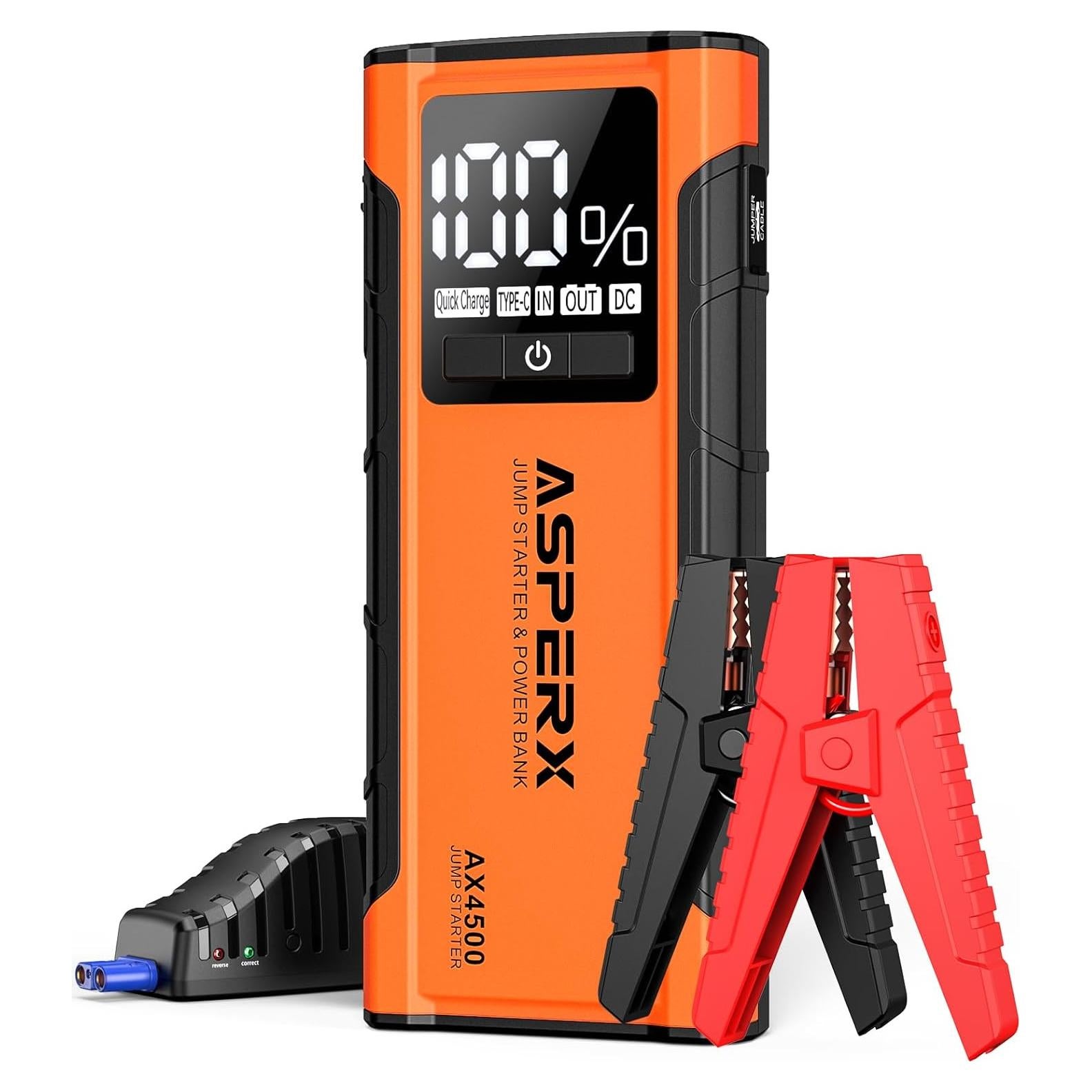 Arrancador de Salto AsperX AX4500 4500A 12V con Pantalla LCD