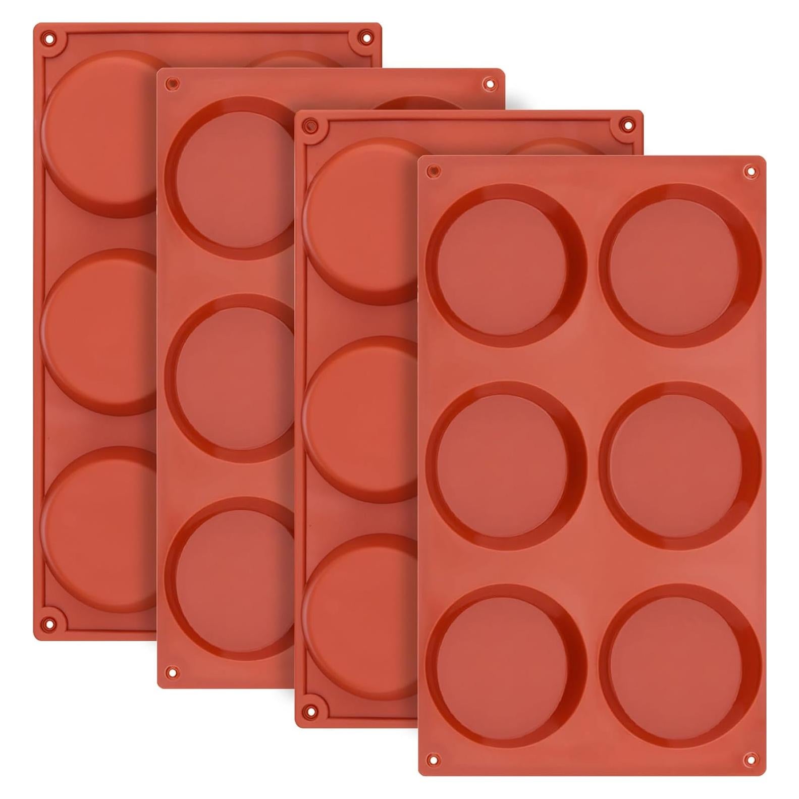 Molde de Silicona Redondo Ocmoiy 3 Pulgadas - Paquete de 4