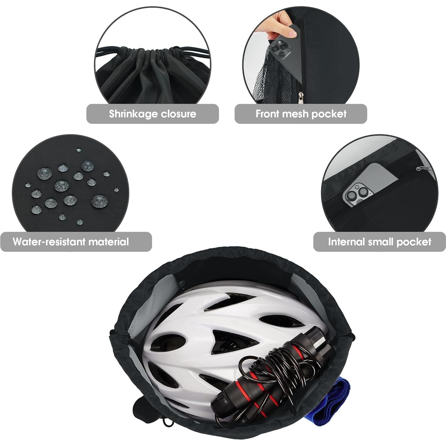 Mochila de Cuerda WANDF Negra para Gimnasio 20L Resistente al Agua