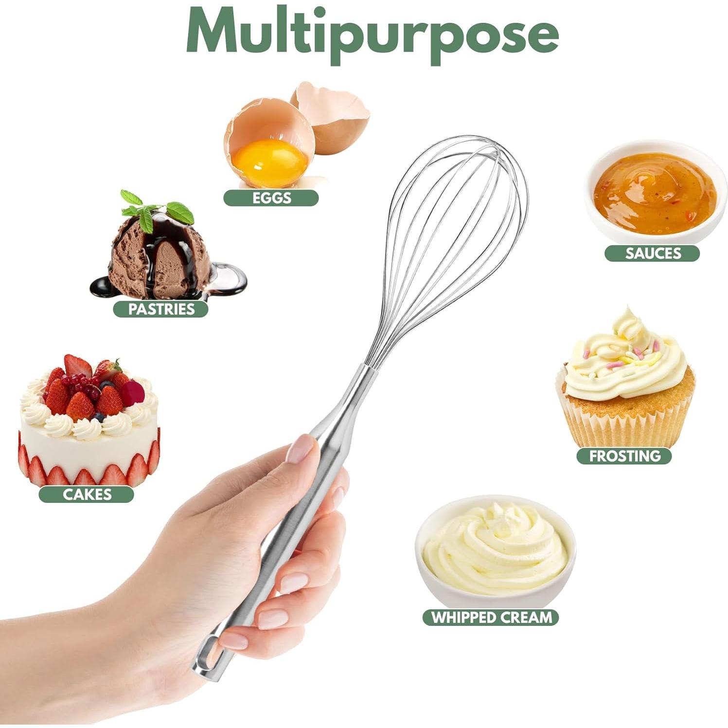 Batidor de Acero Inoxidable FDEYIQ 30.48cm Apto Lavavajillas