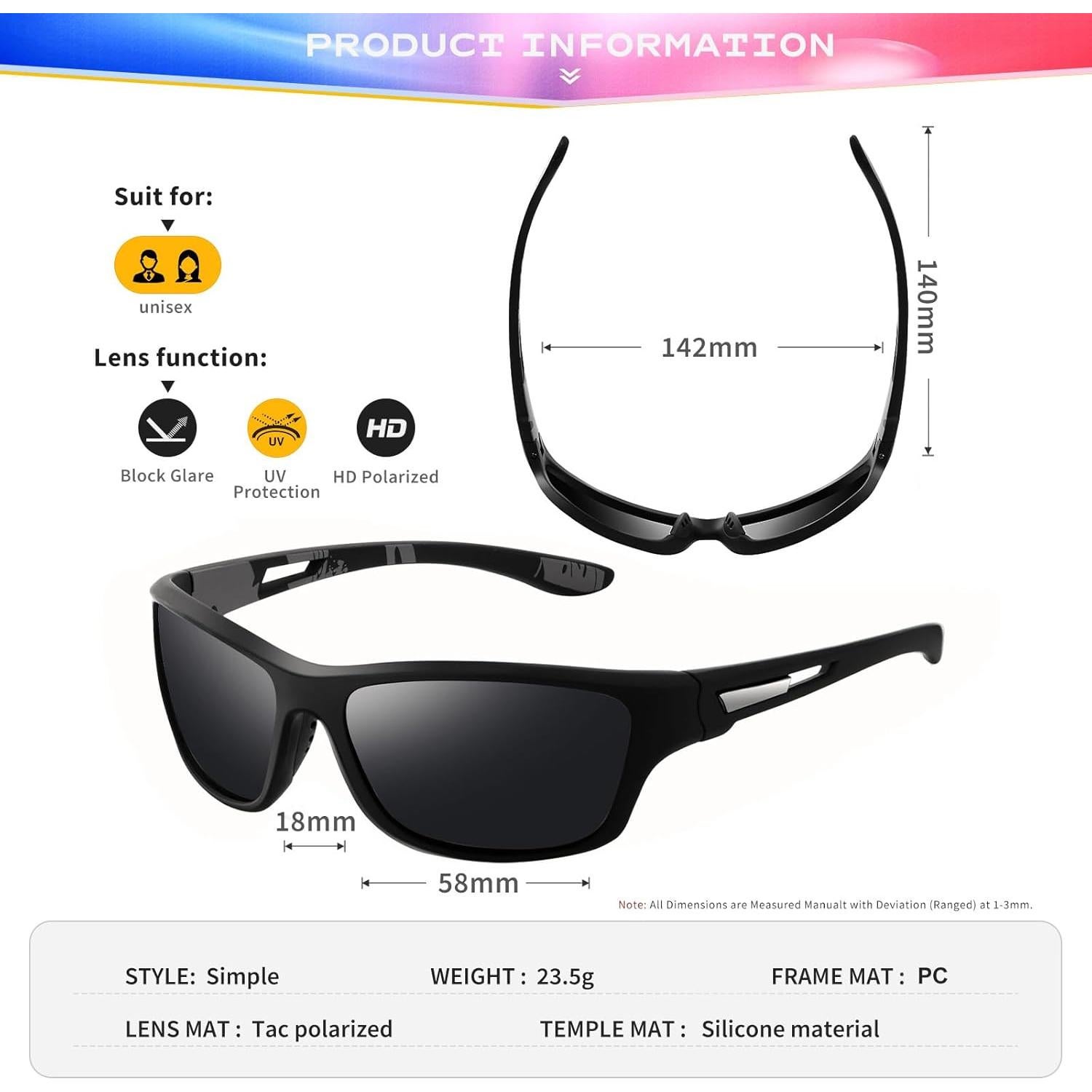 Gafas de Sol Deportivas Suoso UV400 Polarizadas Amarillas