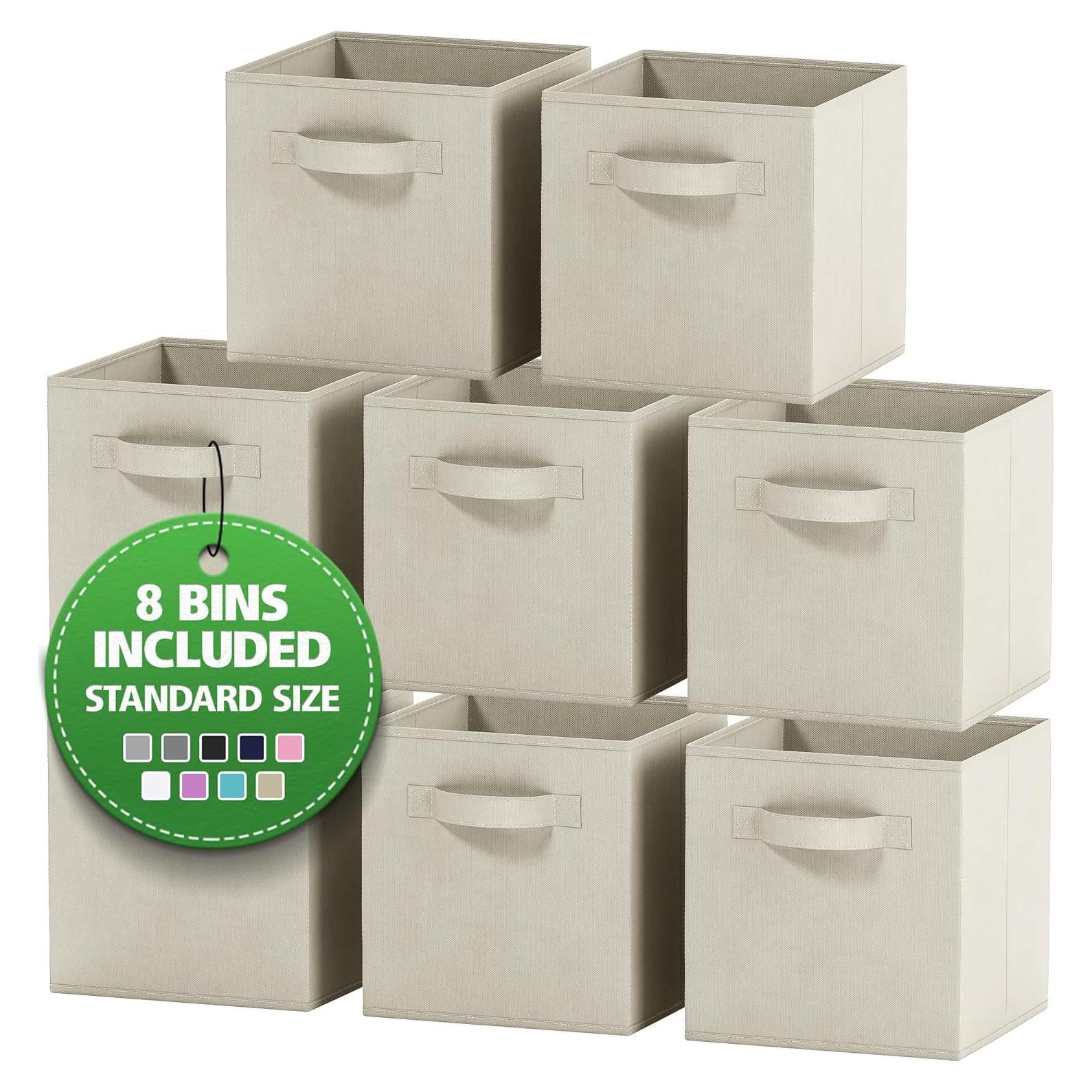 Juego de 8 Cajas de Almacenamiento Royexe 26.5x27 cm Beige