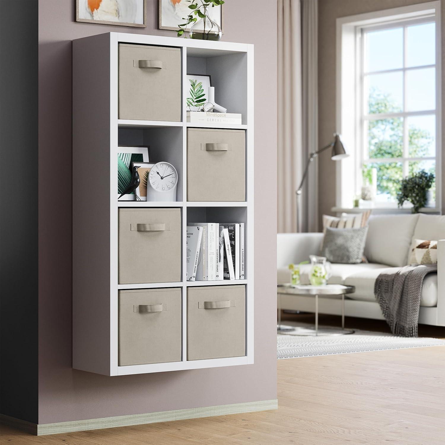 Juego de 8 Cajas de Almacenamiento Royexe 26.5x27 cm Beige