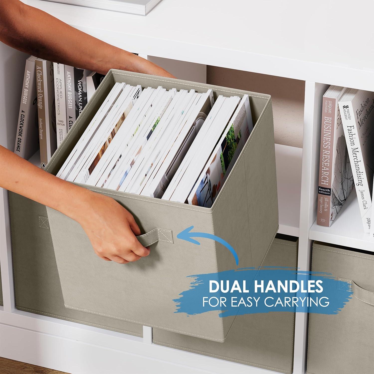 Juego de 8 Cajas de Almacenamiento Royexe 26.5x27 cm Beige