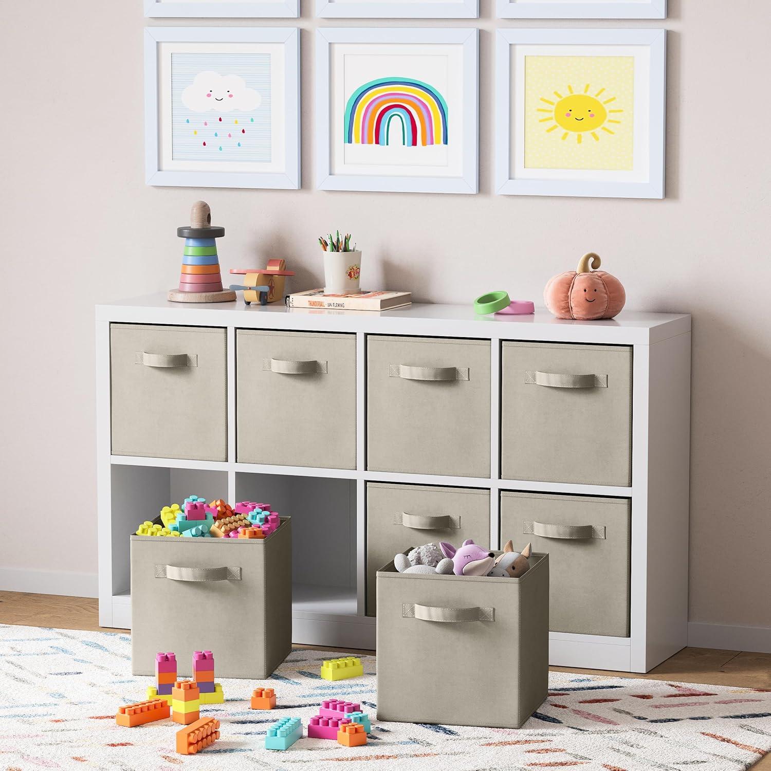 Juego de 8 Cajas de Almacenamiento Royexe 26.5x27 cm Beige