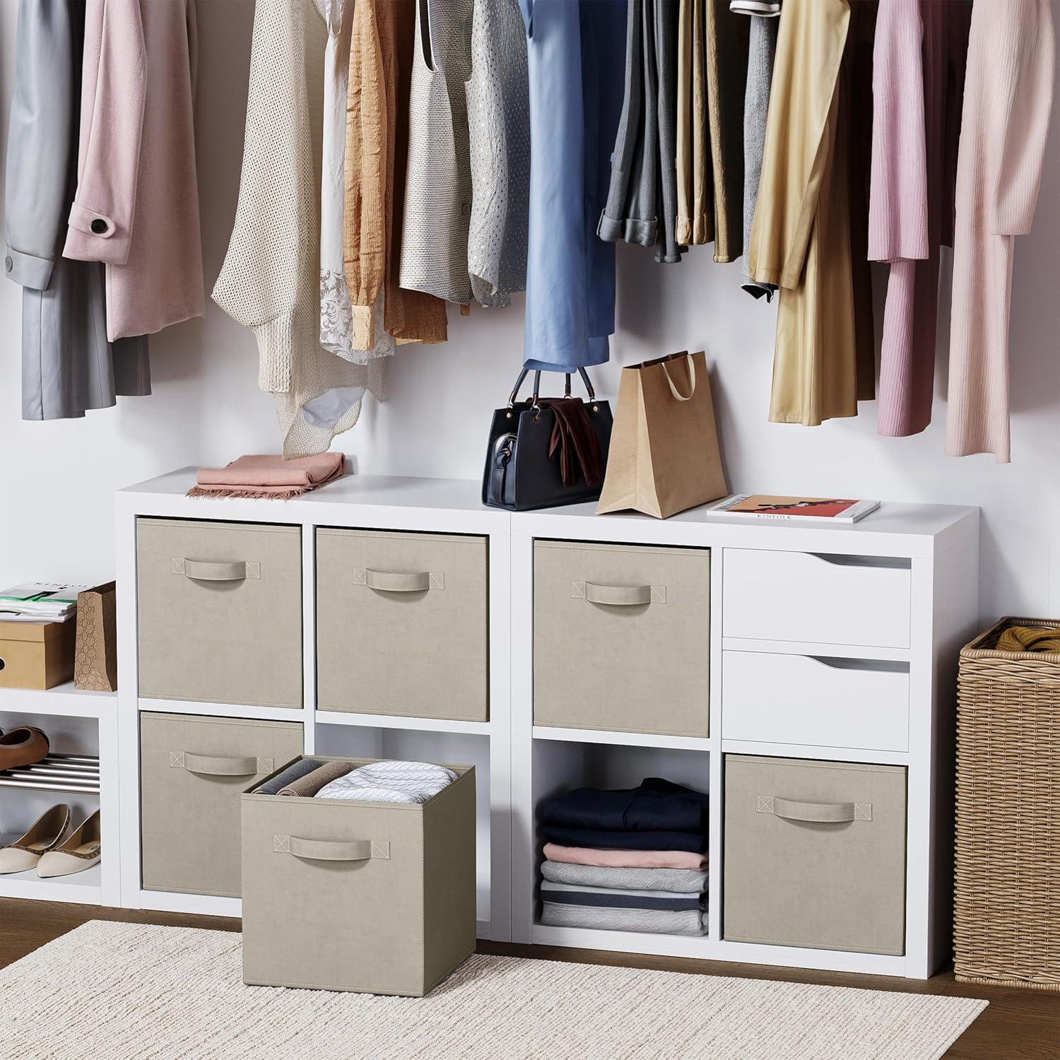 Juego de 8 Cajas de Almacenamiento Royexe 26.5x27 cm Beige