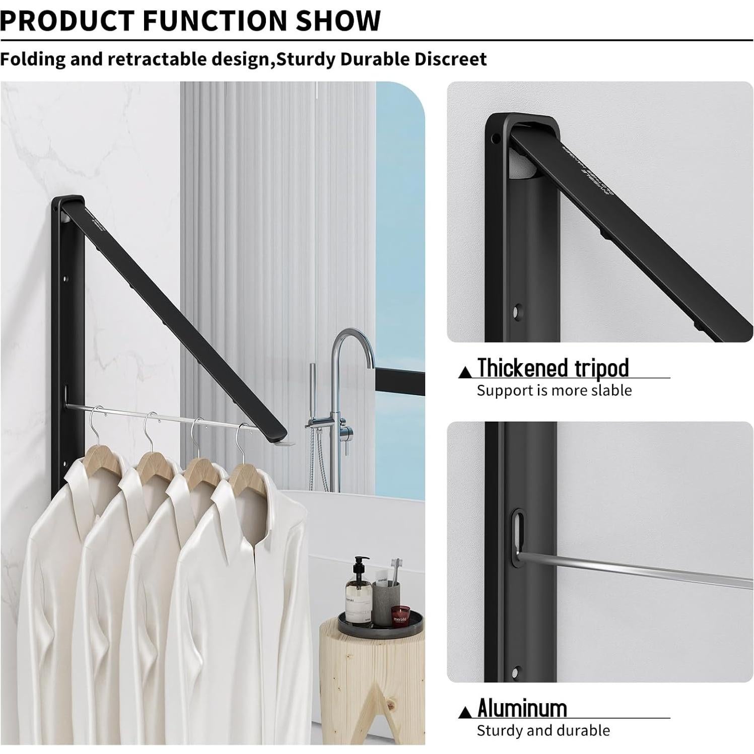 Estante Plegable para Secar Ropa Dancrul Negro 27.2 kg