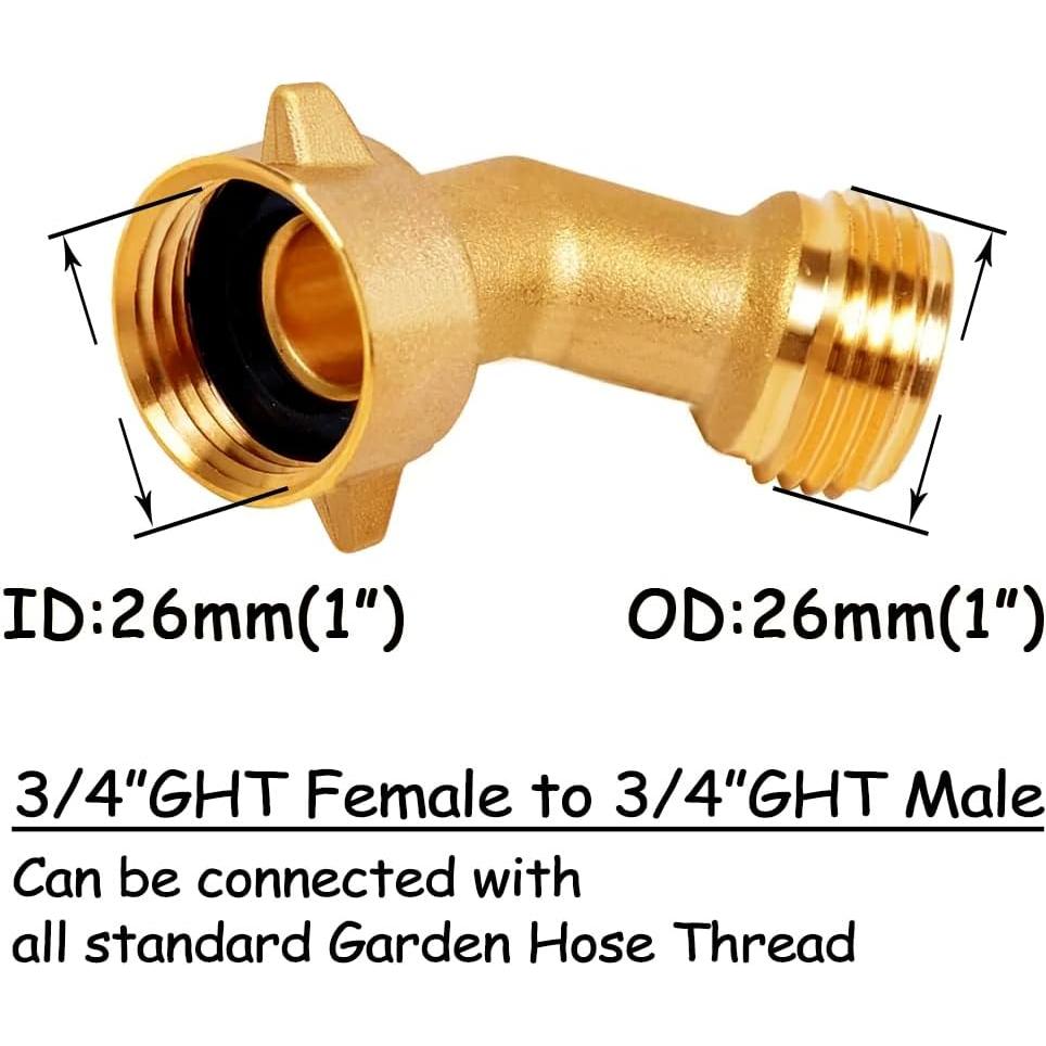 Conector Adaptador de Manguera Uenede 3/4" GHT Bronce 14 cm