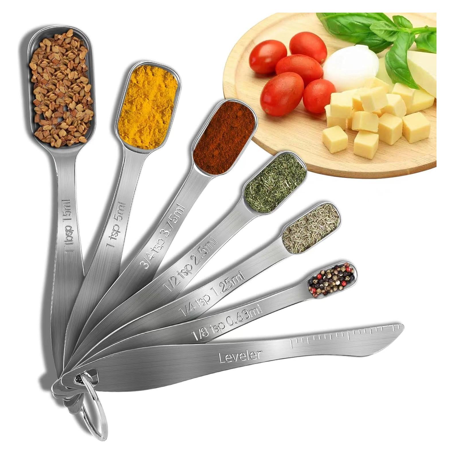 Juego de Cucharas Medidoras S-Shiwei Life Acero Inoxidable 7 Piezas