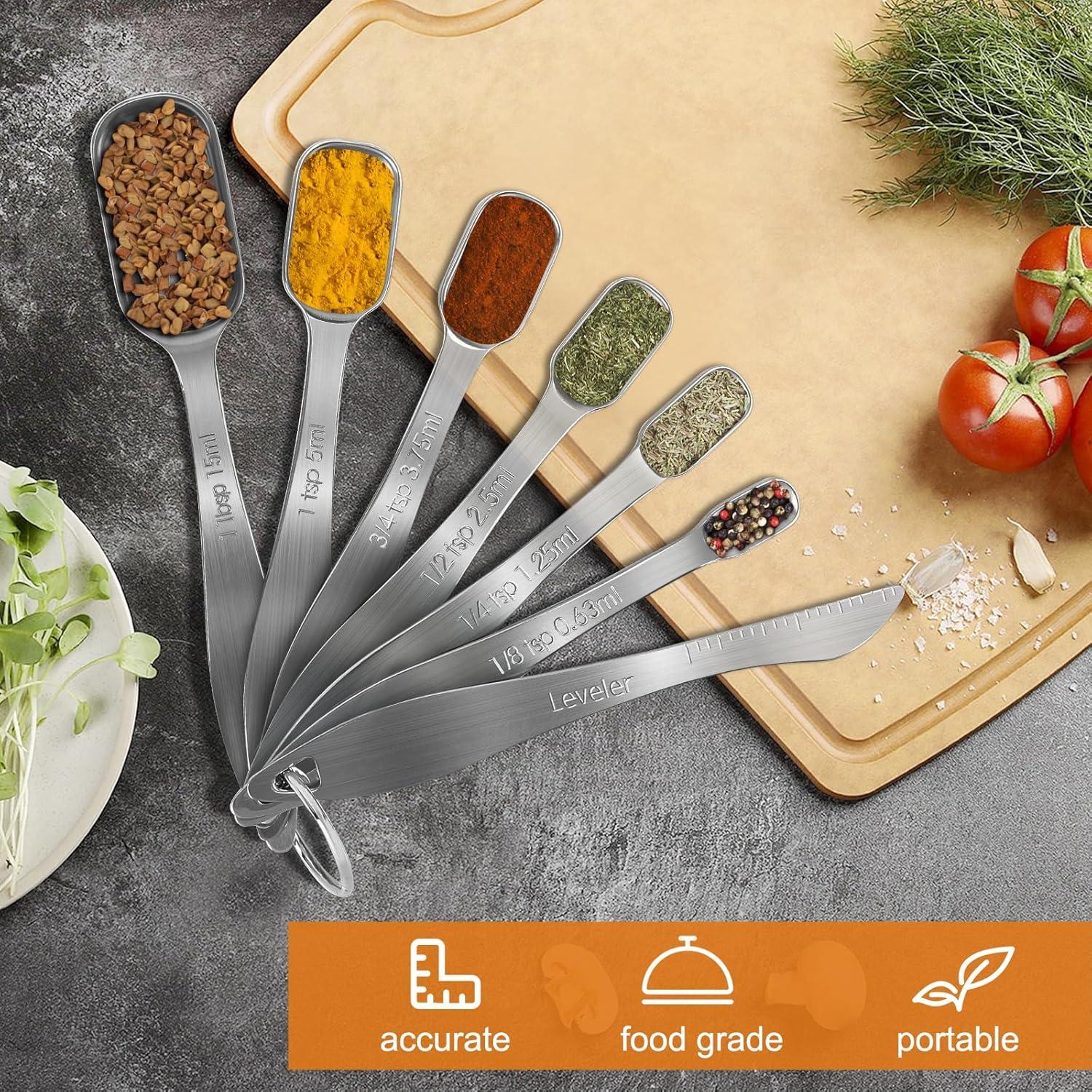 Juego de Cucharas Medidoras S-Shiwei Life Acero Inoxidable 7 Piezas