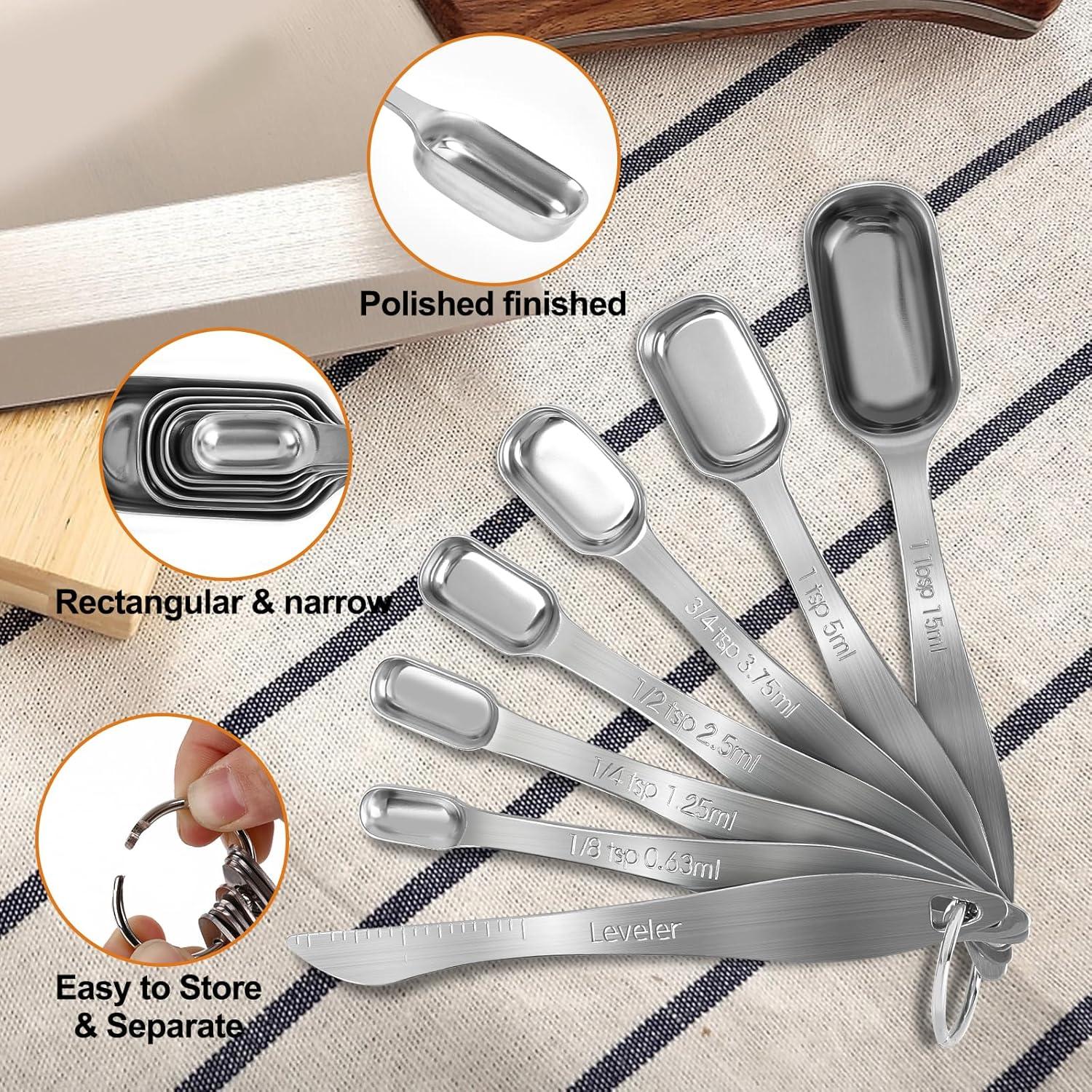 Juego de Cucharas Medidoras S-Shiwei Life Acero Inoxidable 7 Piezas