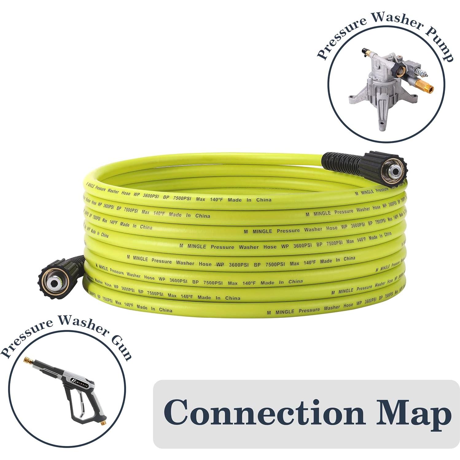 Manguera de Lavadora a Presión M MINGLE 7.62 m 6.35 mm