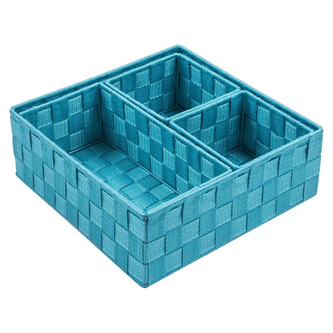 Cestas de Almacenamiento Tejidas Nicemoon Juego de 4 Aqua
