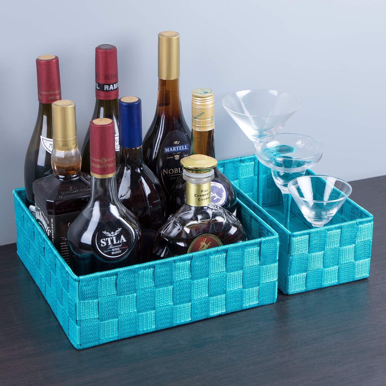 Cestas de Almacenamiento Tejidas Nicemoon Juego de 4 Aqua