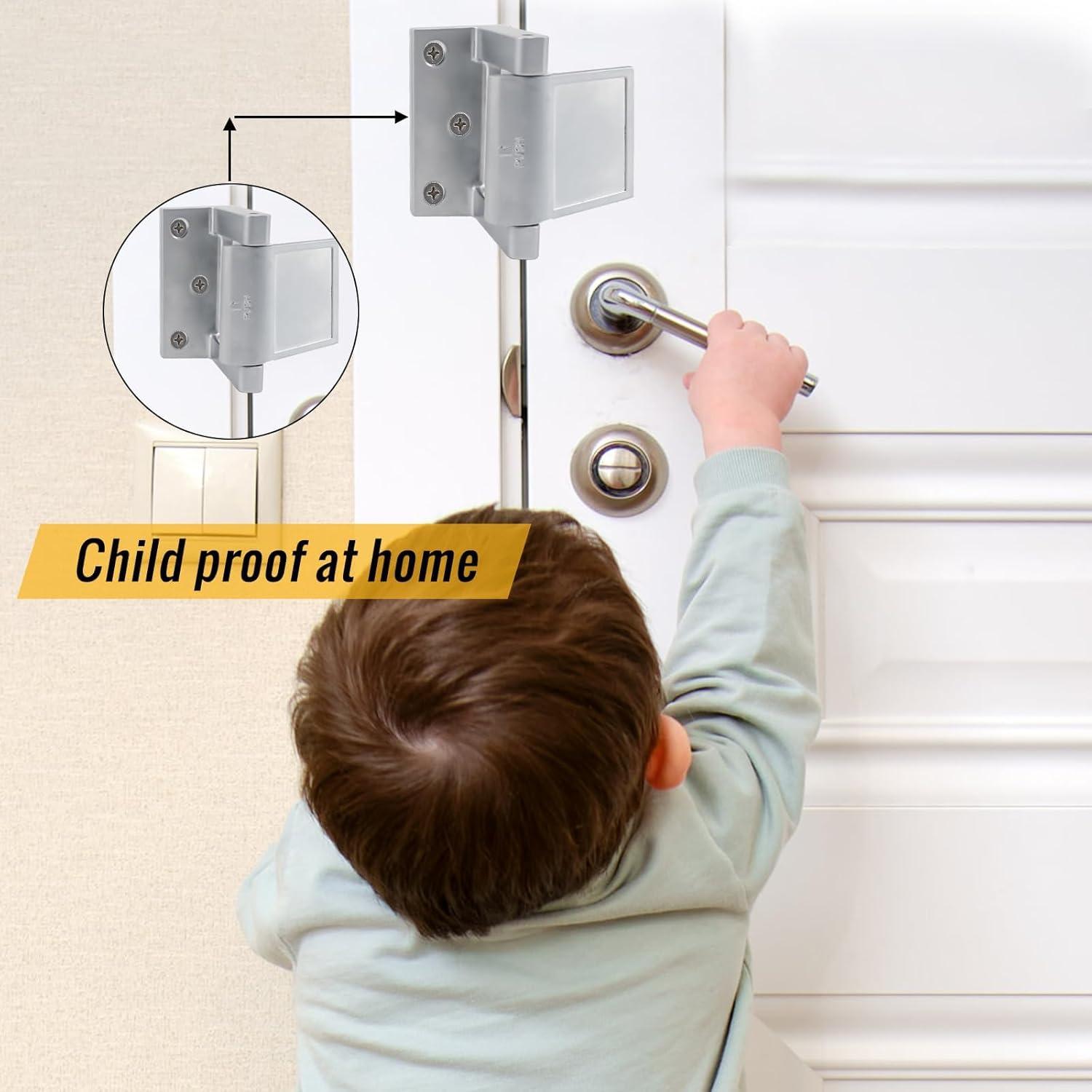 Cerradura de Seguridad MaxxGeek para Puertas Interiores - Paquete de 4