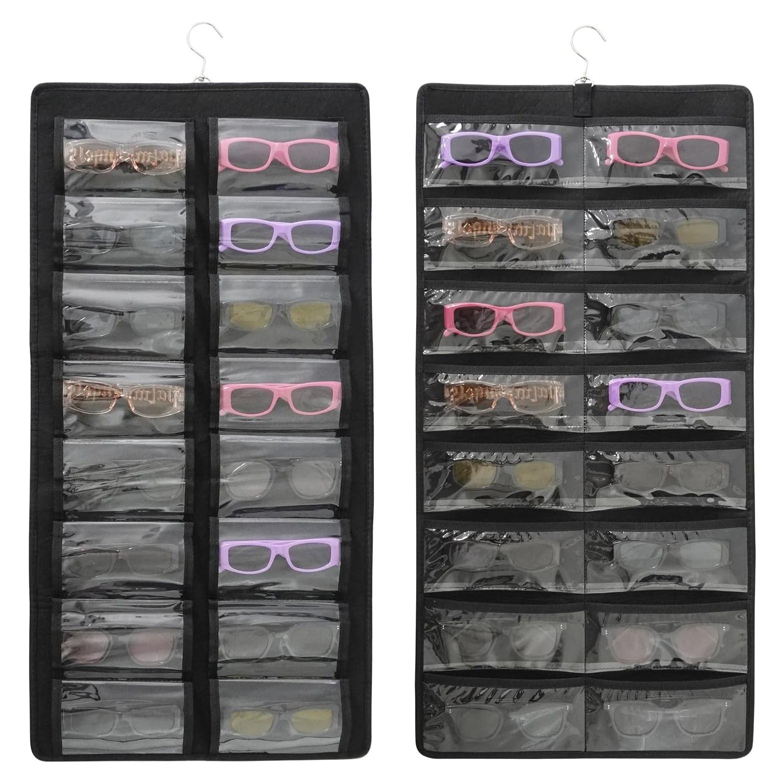 Organizador de Gafas Colgante Khikily 32 Compartimentos Negro