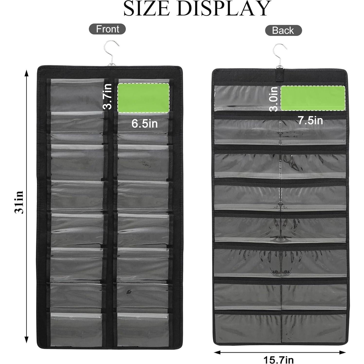 Organizador de Gafas Colgante Khikily 32 Compartimentos Negro