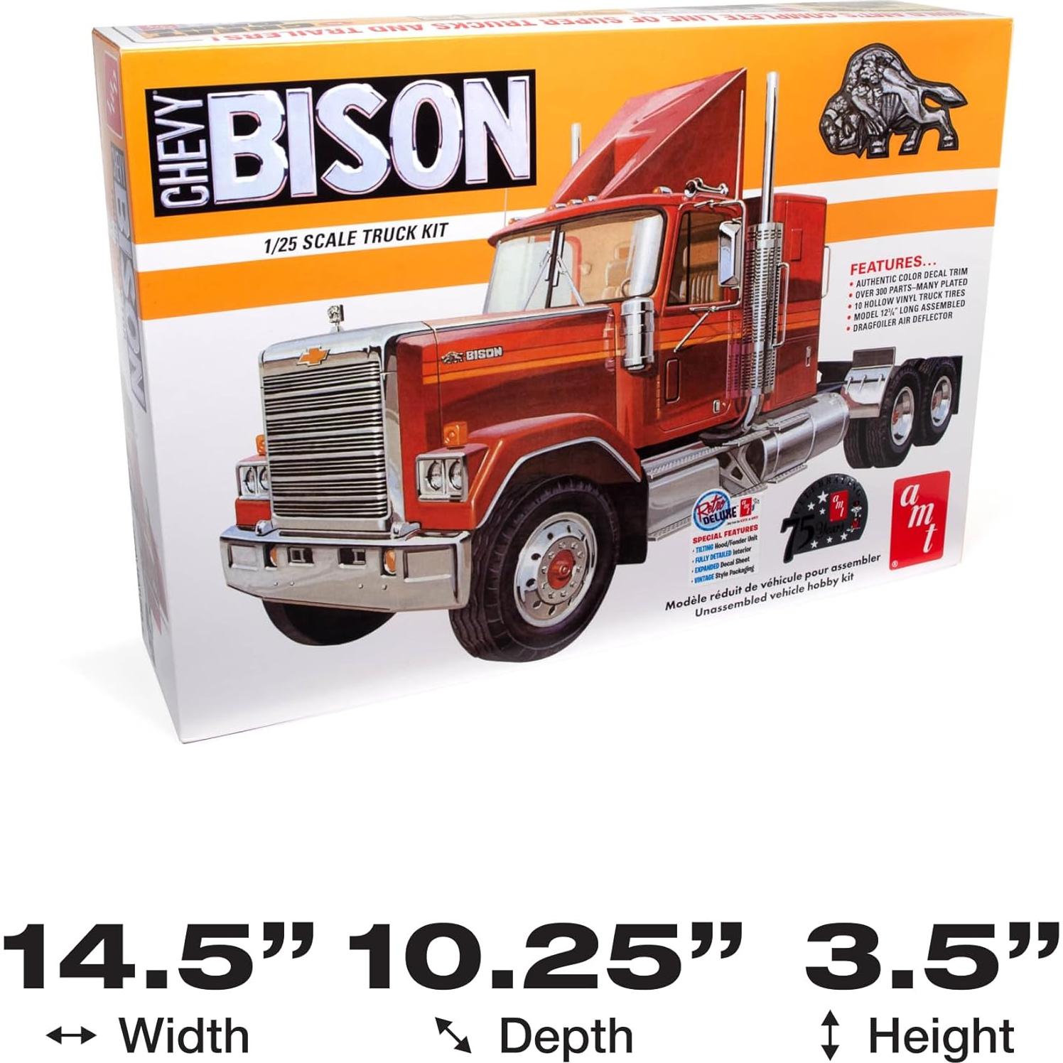 Modelo a Escala 1:25 Tractor Chevrolet Bison AMT Detallado