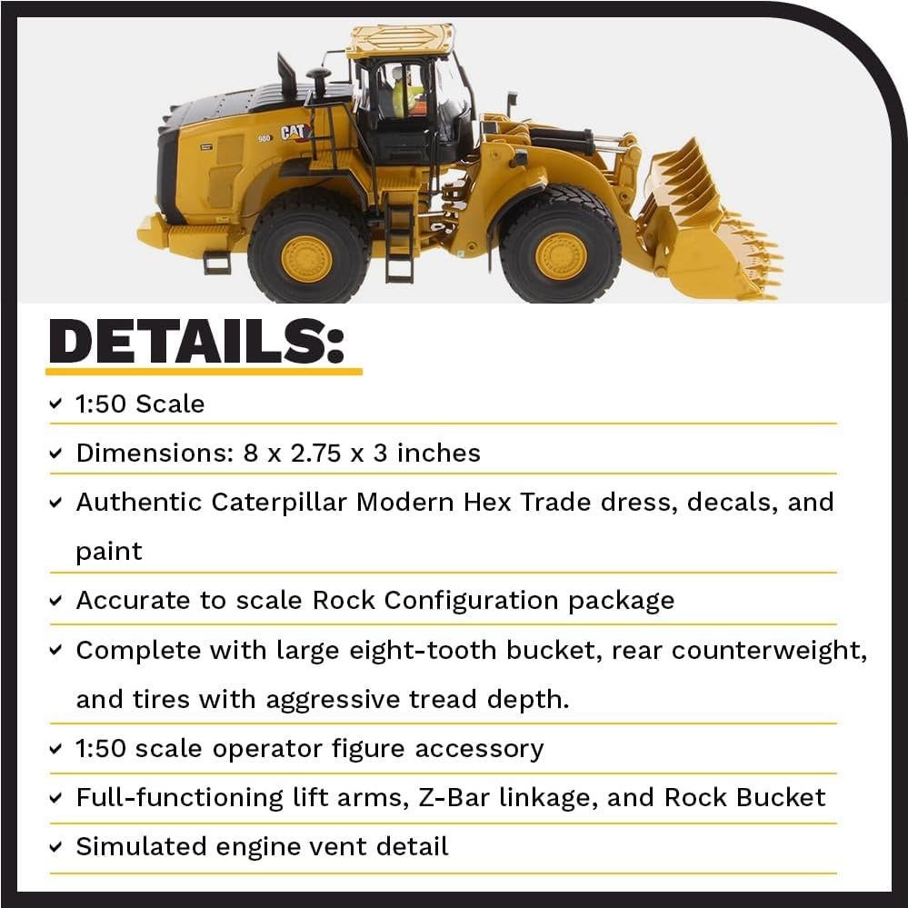 Cargadora de Ruedas Caterpillar 980 Diecast Masters 1:50