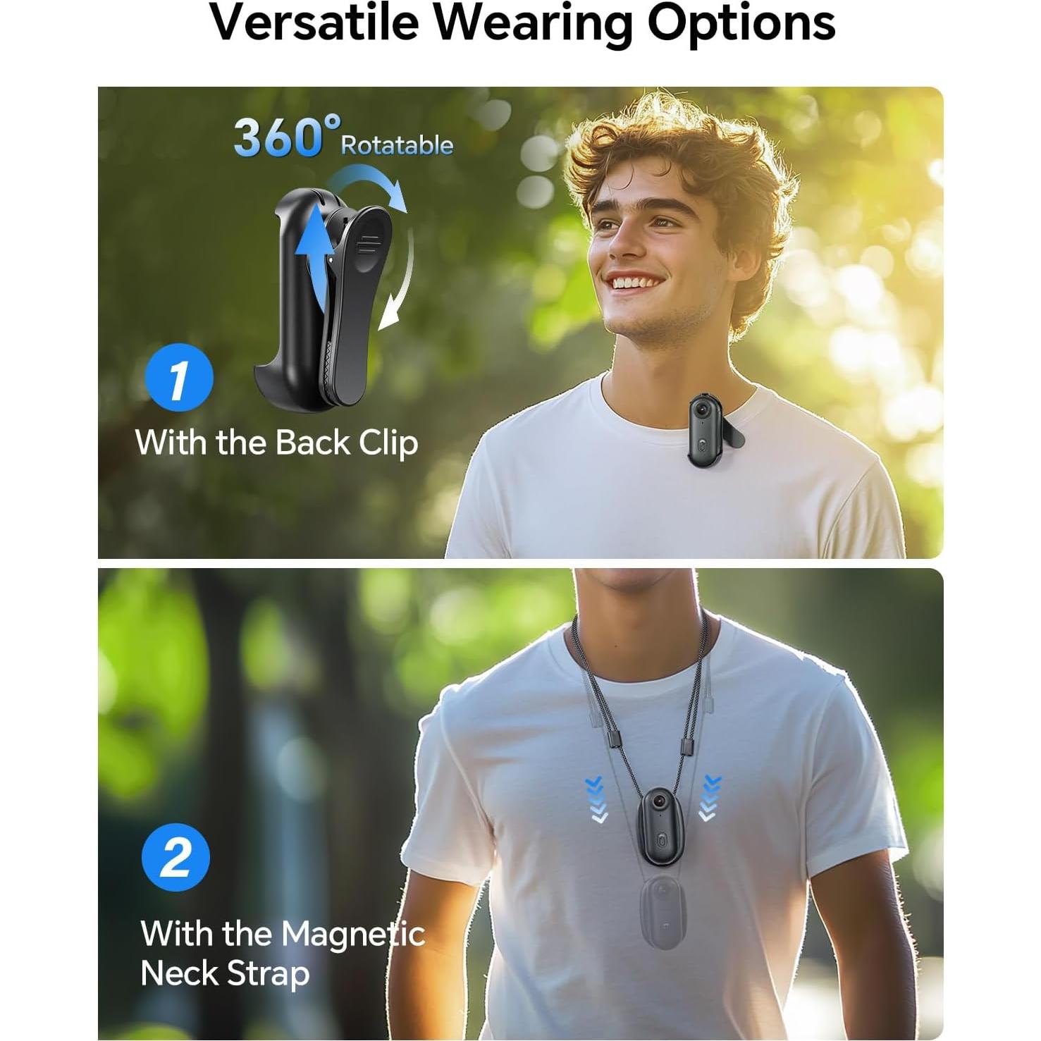 Cámara Corporal BOBLOV W4 2K 64GB con Clip Rotatable 360°