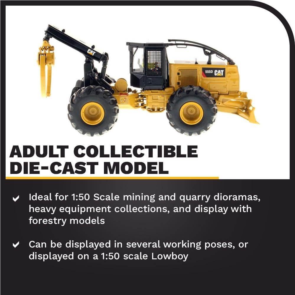 Diecast Masters 1/50 Caterpillar 555D Wheel Skidder - Modelo Coleccionable