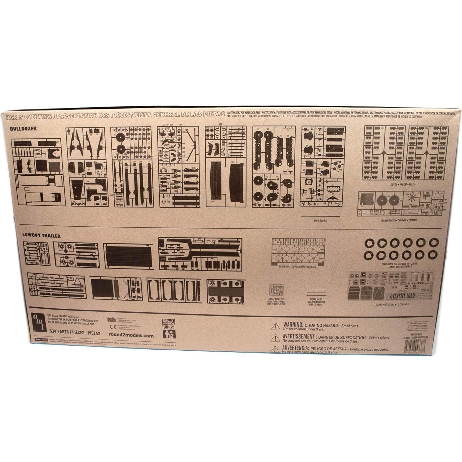 Kit de modelo a escala 1:25 Remolque Lowboy AMT1218 Negro