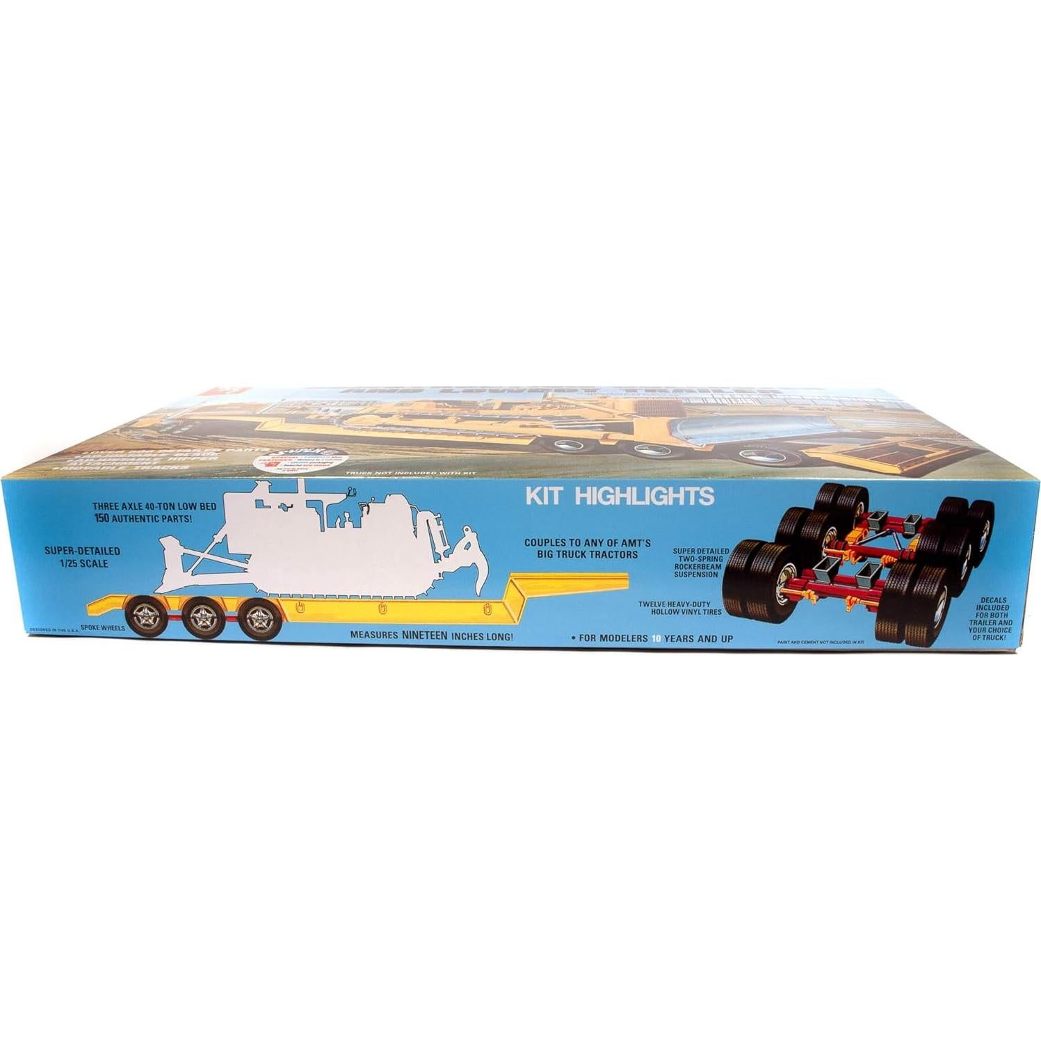 Kit de modelo a escala 1:25 Remolque Lowboy AMT1218 Negro