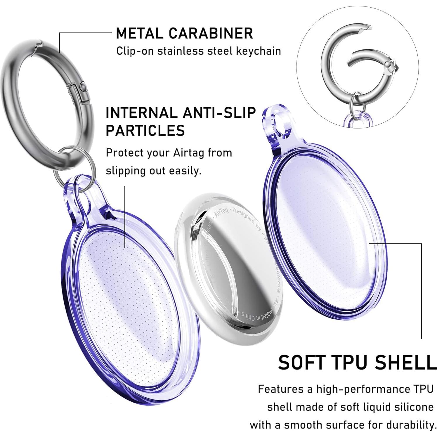 Paquete de 4 fundas protectoras para AirTag DDJ - Silicona